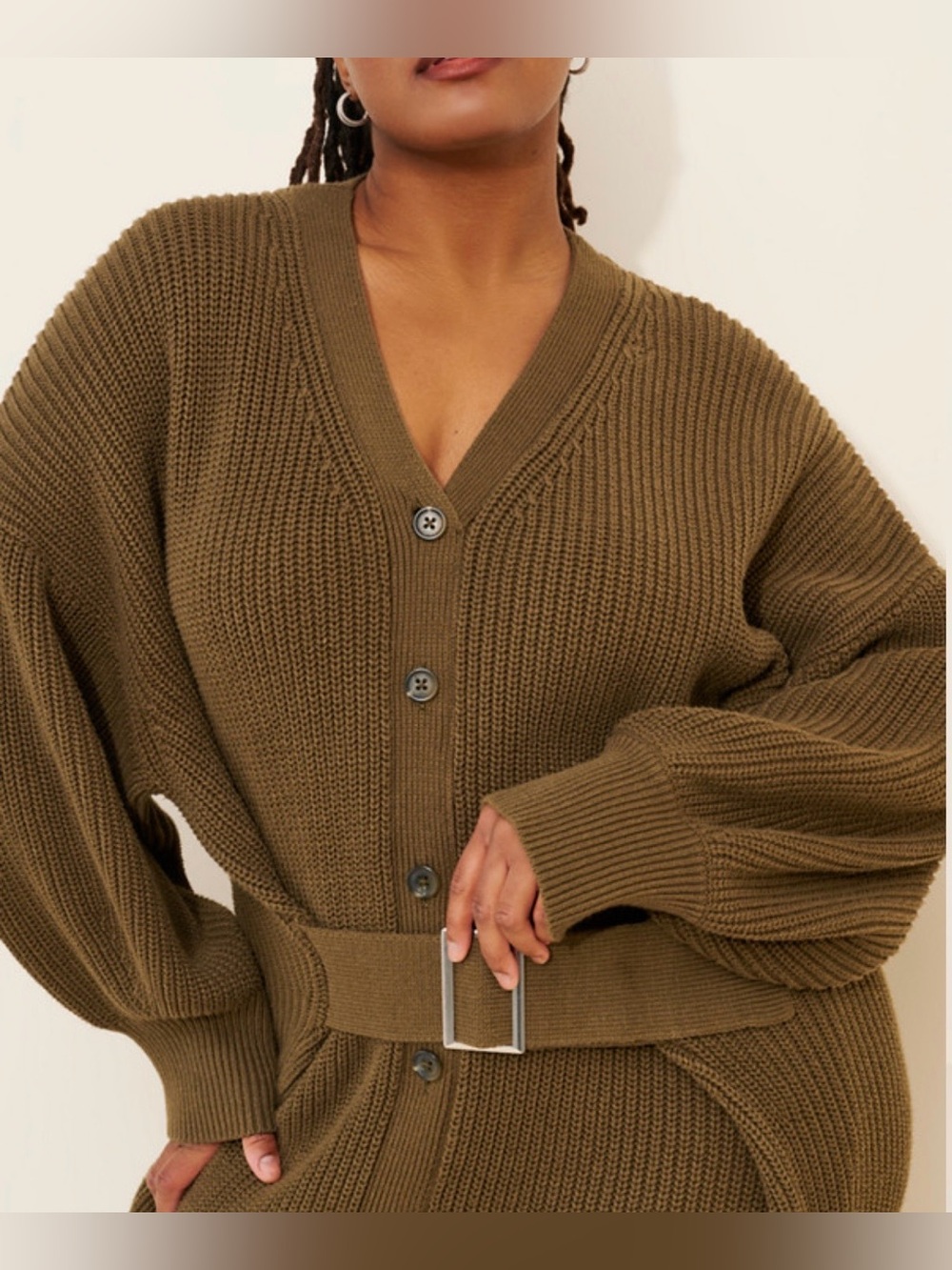 Anthropologie Long-Sleeve Belted
Cardigan Sweater Midi Dress - Picture 3 of 16